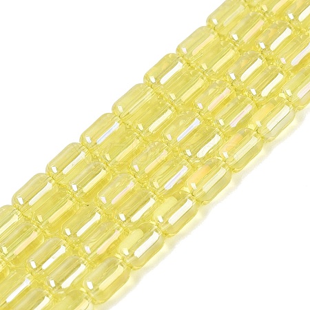 Electroplate Transparent Glass Beads Strands EGLA-Q132-03A-A02-1