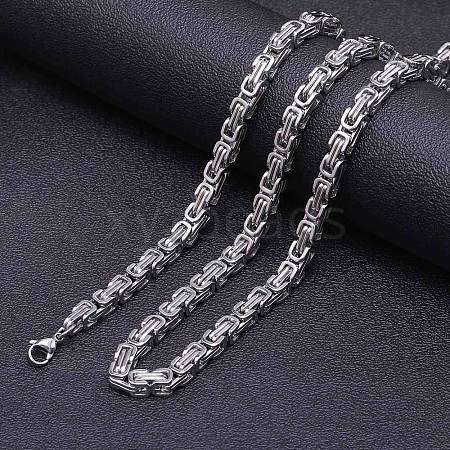 8mm Stainless Steel Byzantine Chain Necklaces FS-WG56795-139-1