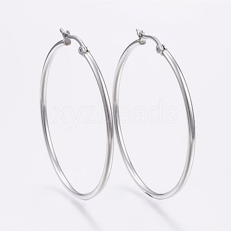 Tarnish Resistant 304 Stainless Steel Big Hoop Earrings EJEW-F105-05P-1