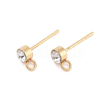 202 Stainless Steel Rhinestone Stud Earring Findings STAS-U012-05G-1