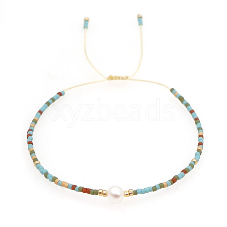 Adjustable Glass Seed Bead Braided Bead Bracelets for Women VT9382-23-1