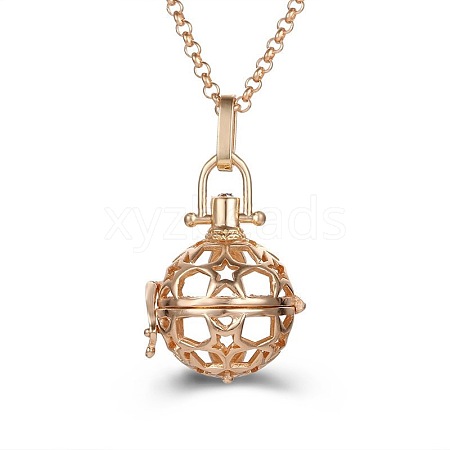 Alloy Cage Pendant Necklaces MF5762-8-1