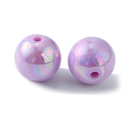 Pearlized Plastic Round Beads KY-WH0004-06B-1