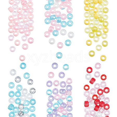  300Pcs 6 Colors Acrylic Beads OACR-NB0001-40-1