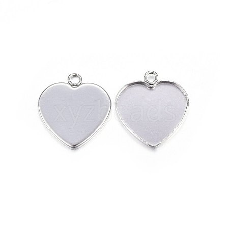 Tarnish Resistant 304 Stainless Steel Pendant Cabochon Settings X-STAS-P210-10P-02-1