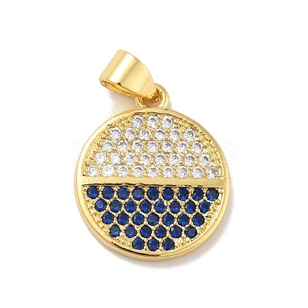 Brass Micro Pave Cubic Zirconia Pendants X-KK-B059-35G-B-1