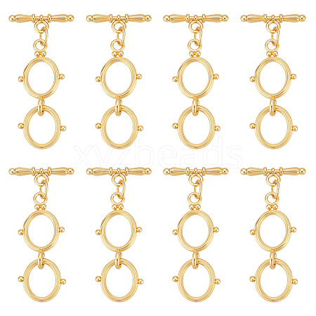 8Pcs Brass Toggle Clasps KK-ME0002-32-1