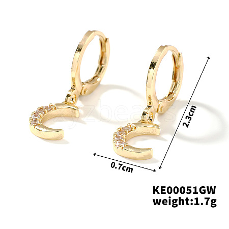 Elegant Vintage Copper Hoop Earrings with Geometric Zircon Stones IN0853-1-1