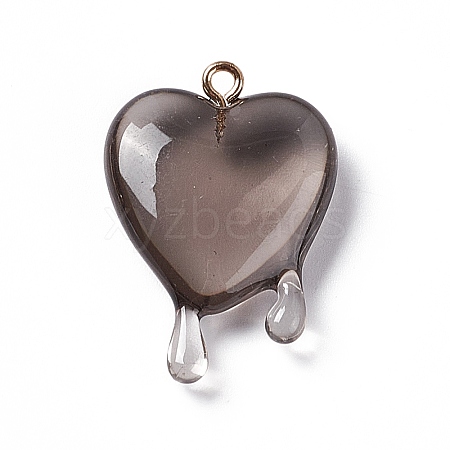 Transparent Resin Pendants RESI-F028-01B-1