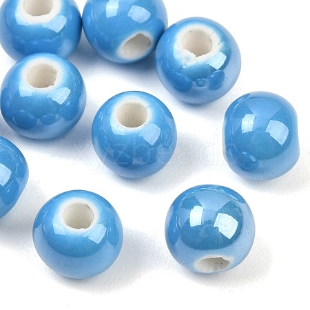 Glazed Porcelain Beads PORC-D001-8mm-12-1