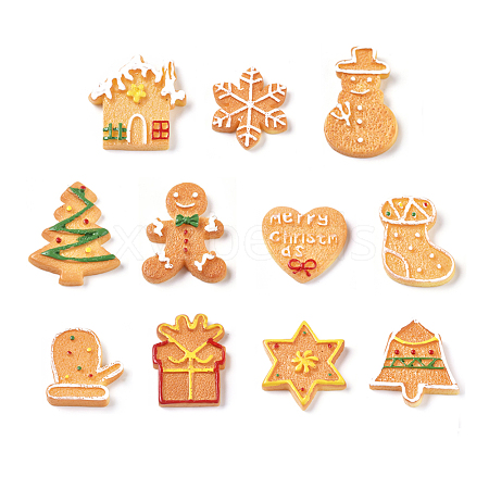 Christmas Theme Resin Decoden Cabochons RESI-CJ0001-06-1