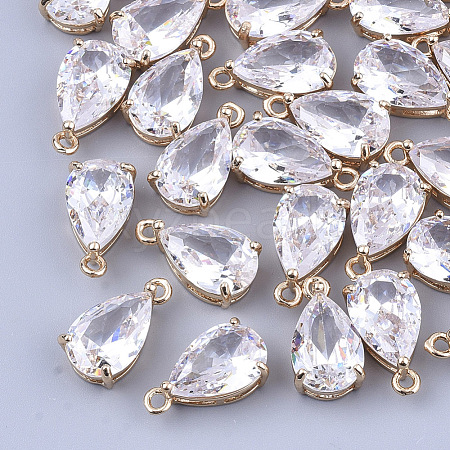 Transparent Glass Charms GLAA-T007-11G-1