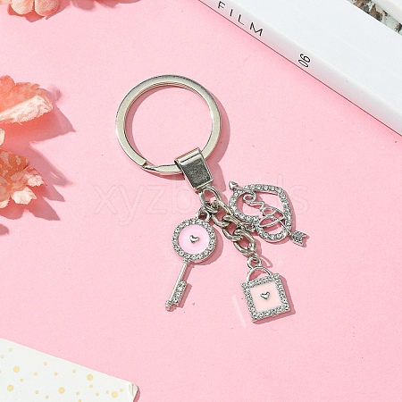 Alloy Enamel & Rhinestone Keychain KEYC-YW00074-05-1