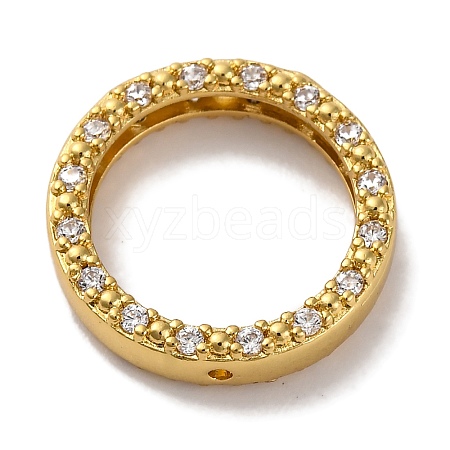 Rack Plating Brass with Cubic Zirconia Bead Frame KK-S406-09B-G-1