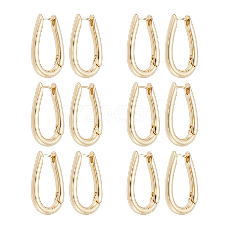 6 Pairs Alloy Hoop Earrings EJEW-UN0003-22G-1