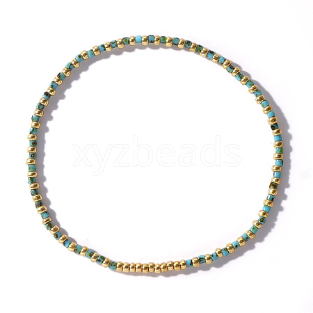 DB Flat Round Seed Beads Stretch Bracelets for Women MP5694-1