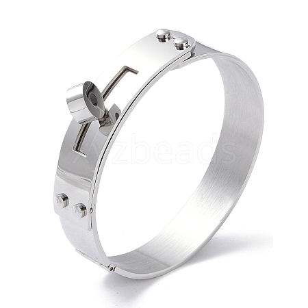 Non-Tarnish Donut 304 Stainless Steel Bangles BJEW-G700-07A-P-1