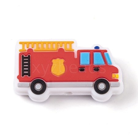 Food Grade Eco-Friendly Cartoon Vehicle Silicone Focal Beads SIL-K005-05C-1