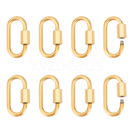 8Pcs 304 Stainless Steel Screw Carabiner Lock Charms STAS-UN0058-40G-1