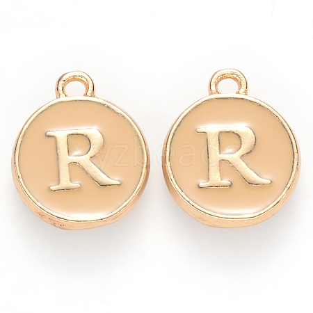 Golden Plated Alloy Enamel Charms ENAM-S118-06R-1