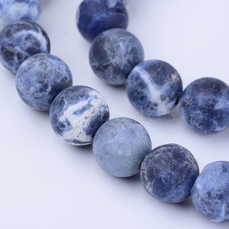 Natural Sodalite Beads Strands G-Q462-8mm-07-1