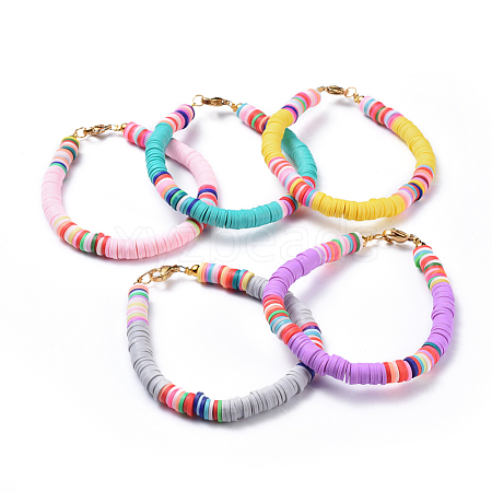 Handmade Polymer Clay Heishi Beads Bracelets BJEW-JB04480-1