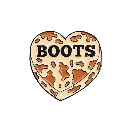 Cowgirl Heart Shaped BOOTS Alloy Enamel Pins Brooch PW-WG6EB95-01-1