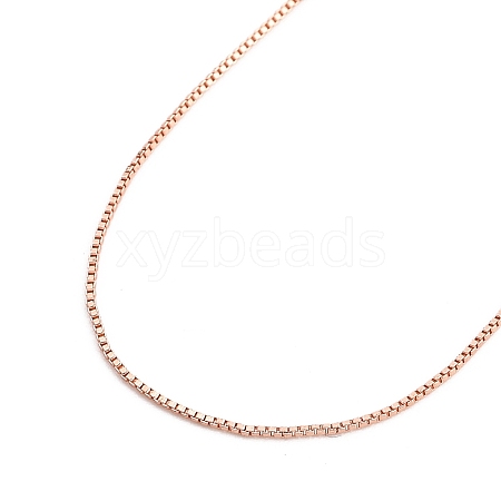 0.9mm Adjustable Slider Brass Box Chain Necklaces for Men Women NJEW-G160-21RG-1