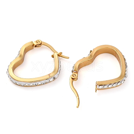 304 Stainless Steel Heart Hoop Earrings EJEW-S242-01G-A-1