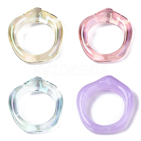 Transparent Resin Finger Rings RJEW-T013-001-E-1