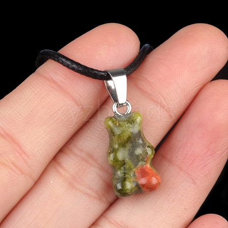 Natural Unakite Carved Pendants PW-WG7259D-11-1