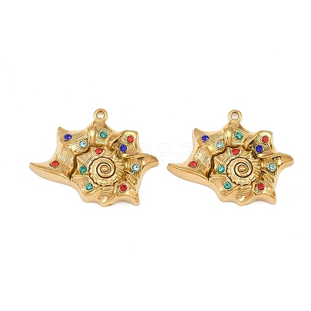 304 Stainless Steel Rhinestone Pendants SA-CBA0480-01G-02-1