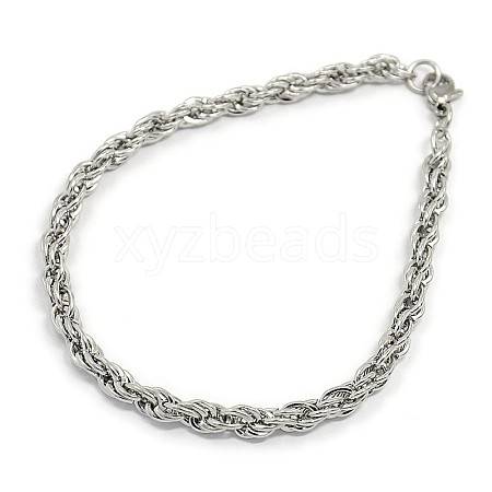 Tarnish Resistant Fashionable 304 Stainless Steel Rope Chain Bracelet Making X-STAS-A028-B054P-1