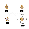 Brass Micro Pave Clear Cubic Zirconia Charms KK-SZ0001-18G-2