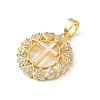 Brass Micro Pave Clear Cubic Zirconia Pendants SH-CBA03AF-14A-G-2