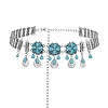 Bohemian Alloy & Synthetic Turquoise Flower Teardrop Tassel Body Chains for Woman WG1D408-01-2