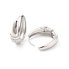 Clear Cubic Zirconia Hinged Hoop Earrings EJEW-P213-03P-2