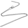 Non-Tarnish 304 Stainless Steel Cable Chain Necklace STAS-T040-PJ204-45-1