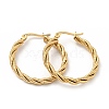 303 Stainless Steel Twist Rope Hoop Earrings with 316 Stainless Steel Pins for Women EJEW-F285-38G-1