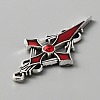 Siam Rhinestone Cross Pendatn with Red Enamel ENAM-WH0001-06AS-04-3