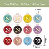 120Pcs 12 Colors Golden Plated Alloy Charms ENAM-SZ0001-64N-4