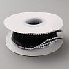 5 Yards Organza Ribbon with Plastic Pearl Beads OCOR-WH0091-58B-1
