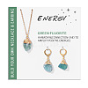 Nuggets Natural Fluorite Pendant Necklaces & Earrings Sets for Women WG0BEC3-07-1