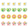 20Pcs 4 Styles Opaque Flower Resin Cabochons RESI-FS0001-55-1