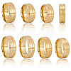 14Pcs 7 Styles Stainless Steel Grooved Finger Ring Settings STAS-SC0010-65G-7
