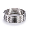 7Pcs 201 Stainless Steel Plain Bangle Sets for Women BJEW-L664-022C-P02-7