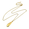 304 Stainless Steel Teardrop Pendant Cable Chain Necklaces for Women NJEW-A038-01G-4