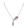 Natural & Synthetic Gemstone Pendant Necklace NJEW-JN04851-2