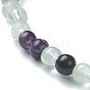 Natural Fluorite Beaded Stretch Bracelets BJEW-A117-A-38-6