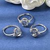 Brass Micro Pave Cubic Zirconia Finger Rings CU-CBA260E-11P-1